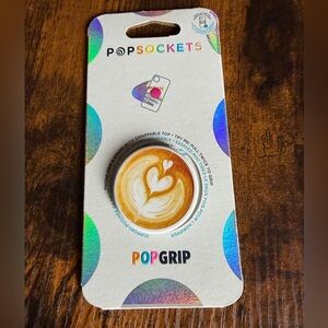 PopSockets PopGrip Phone Grip Latte Art Brown & White